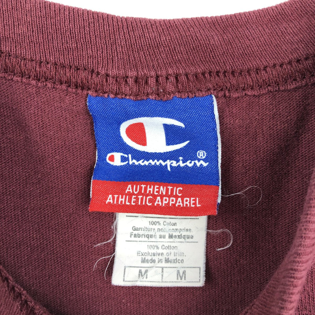 2000'S Champion Authentic Athletic Apparel Triple Print College T-Shirt, Men's Size M (approx.) cotton wine-red Vintage Second Hand