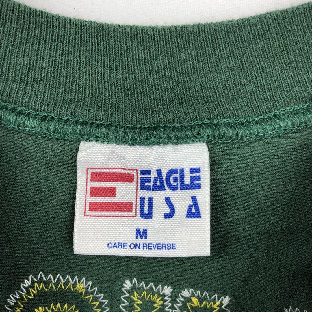 90'S EAGLE USA College T-shirt, Made in USA, Men's Size M (approx.), Vintage cotton green type Vintage Second Hand