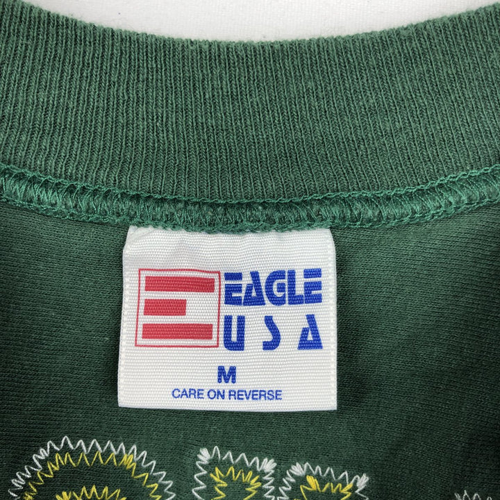 90'S EAGLE USA College T-shirt, Made in USA, Men's Size M (approx.), Vintage cotton green type Vintage Second Hand