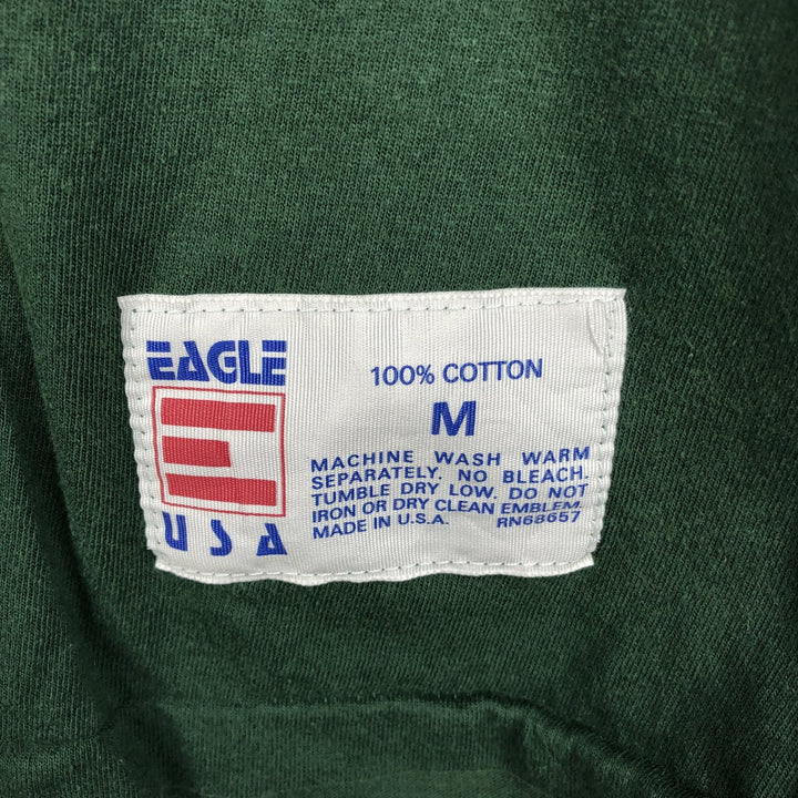 90'S EAGLE USA College T-shirt, Made in USA, Men's Size M (approx.), Vintage cotton green type Vintage Second Hand