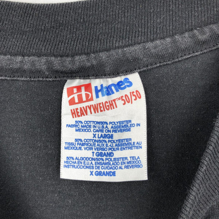 90'S Hanes HEAVYWEIGHT 50 cotton black type Vintage Second Hand