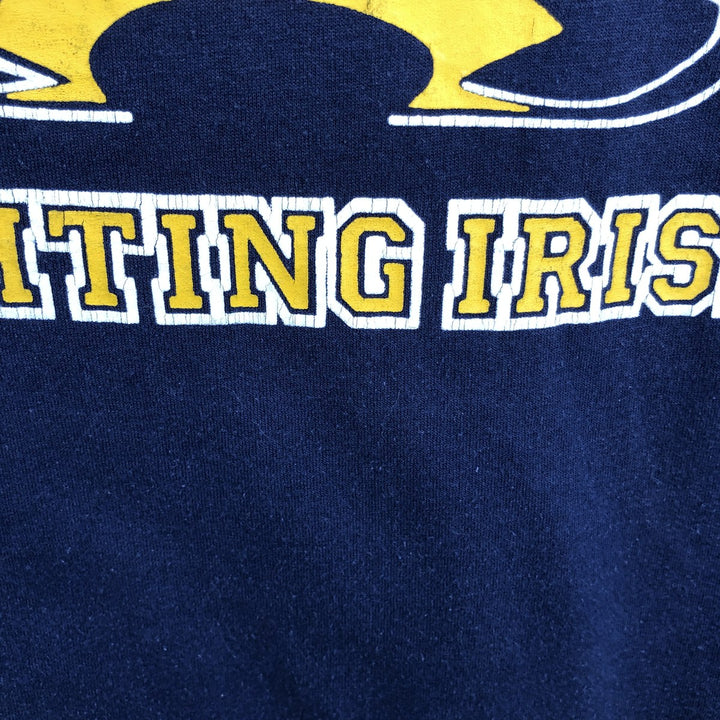 90'S Russell FIGHTIN' IRISH Notre Dame University College T-shirt, Made in USA, Men's XL equivalent. cotton navy blue type Vintage Second Hand
