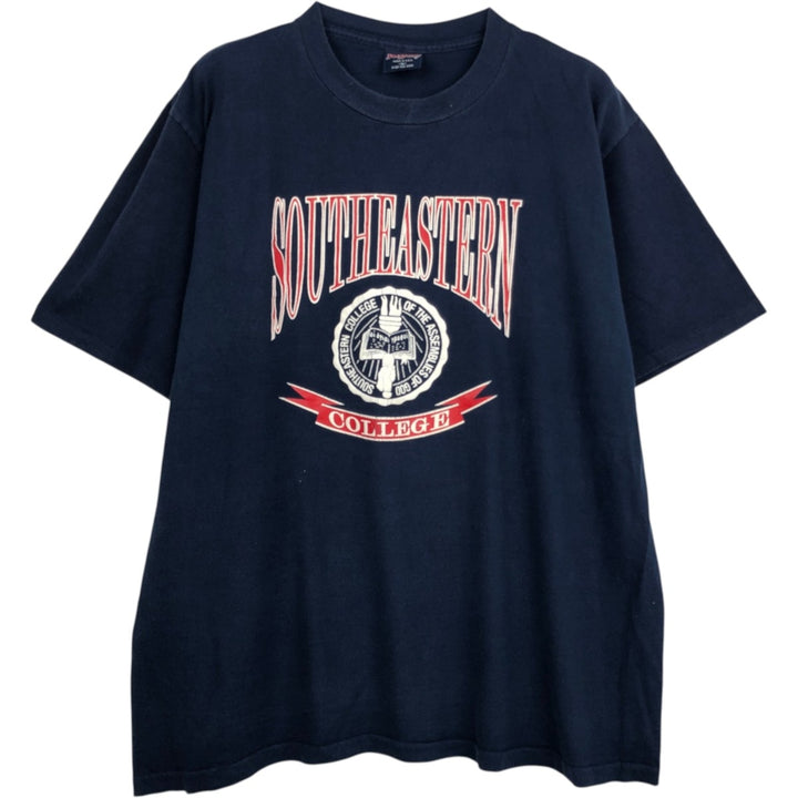 90'S Jansport Triple Print College T-Shirt, Made in USA, Men's XL (approx.) Vintage cotton navy blue type Vintage Second Hand