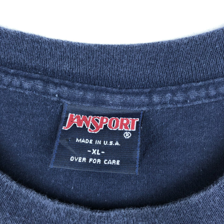 90'S Jansport Triple Print College T-Shirt, Made in USA, Men's XL (approx.) Vintage cotton navy blue type Vintage Second Hand