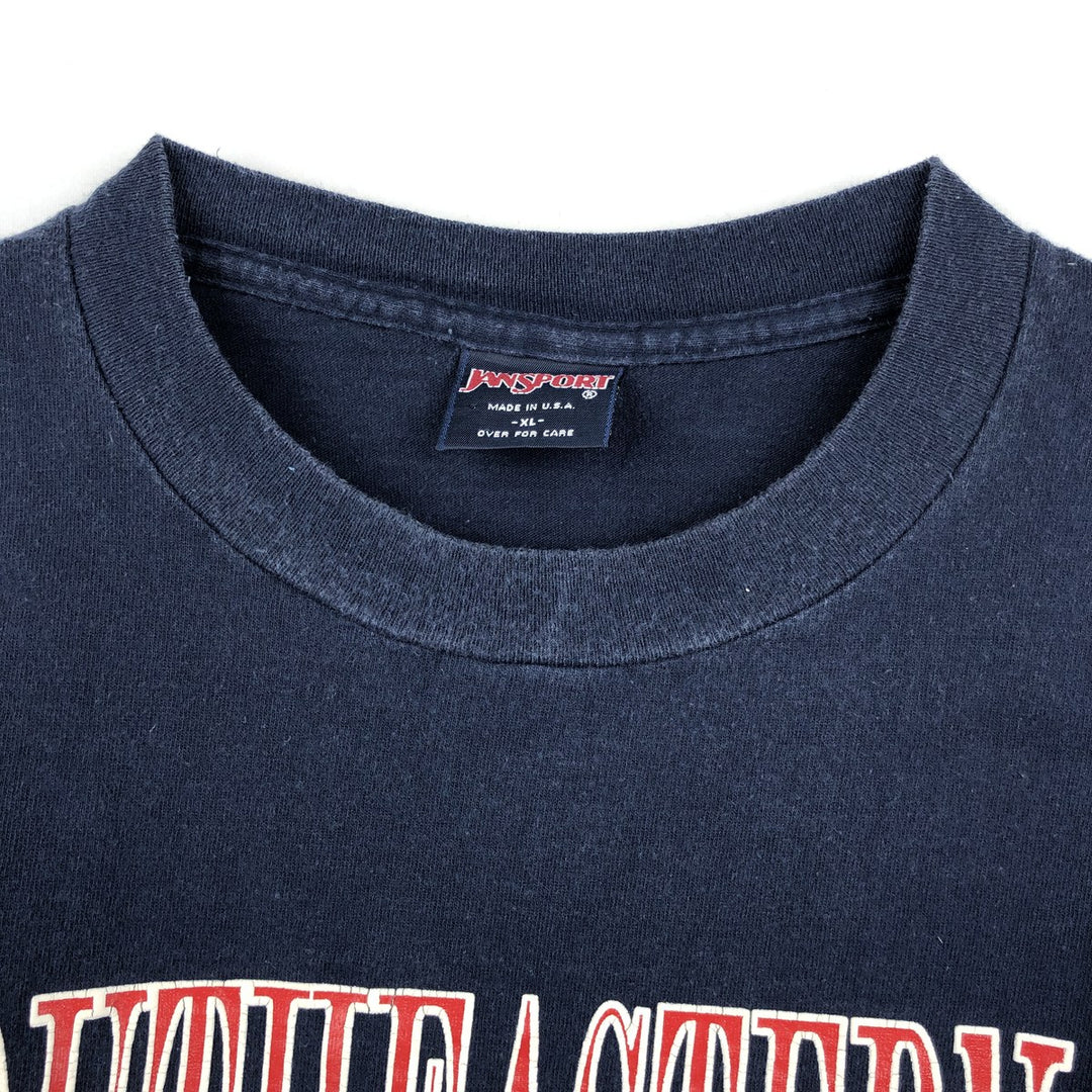 90'S Jansport Triple Print College T-Shirt, Made in USA, Men's XL (approx.) Vintage cotton navy blue type Vintage Second Hand