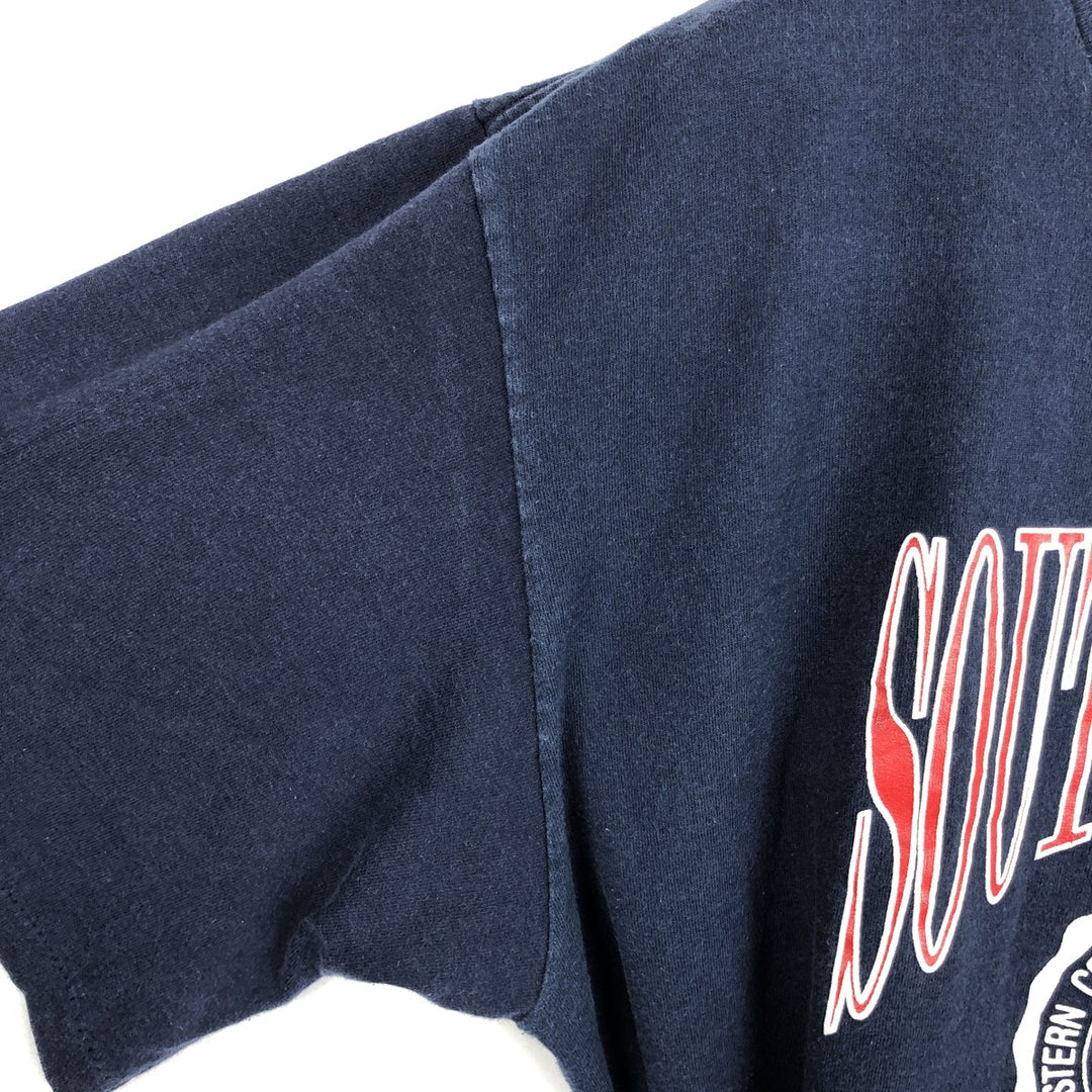 90'S Jansport Triple Print College T-Shirt, Made in USA, Men's XL (approx.) Vintage cotton navy blue type Vintage Second Hand