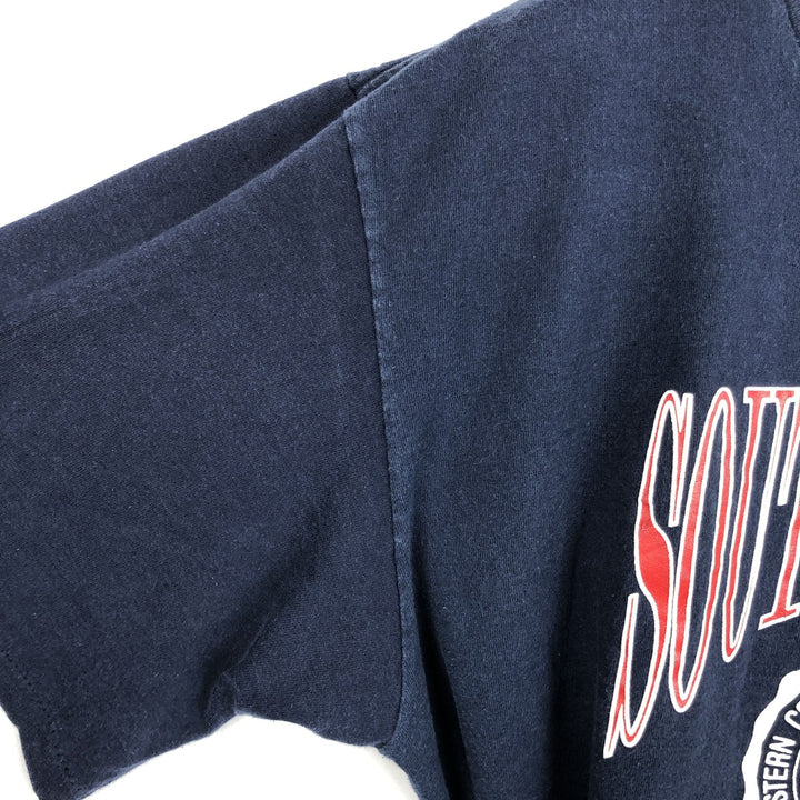 90'S Jansport Triple Print College T-Shirt, Made in USA, Men's XL (approx.) Vintage cotton navy blue type Vintage Second Hand