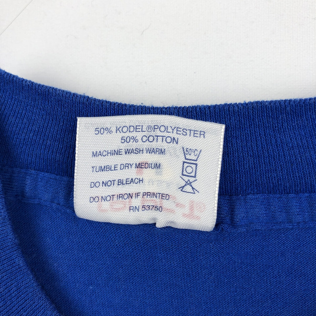 ~90'S TEE JAYS SELECT-T College T-shirt, Made in USA, Men's Size M (approx.), Vintage polyester blue type Vintage Second Hand