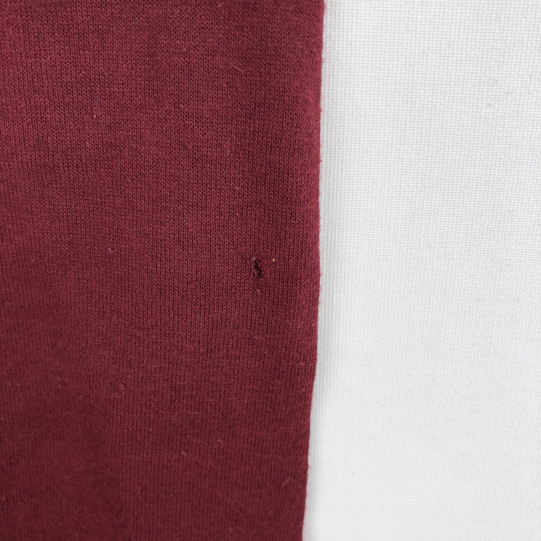 70s-80'S Sportswear Flock Print College T-Shirt, Made in USA, Men's Size M (Equivalent), Vintage cotton wine-red Vintage Second Hand
