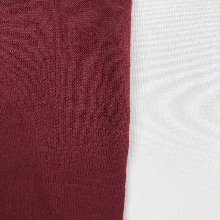 70s-80'S Sportswear Flock Print College T-Shirt, Made in USA, Men's Size M (Equivalent), Vintage cotton wine-red Vintage Second Hand