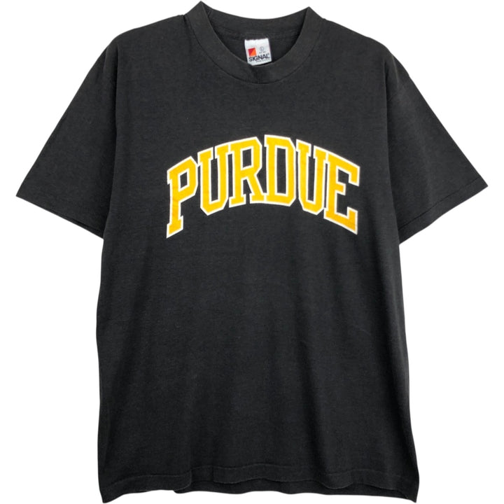80s-90'S SIGNAL PURDUE Purdue University College T-shirt, Made in USA, Men's Size L (approx.), Vintage cotton Charcoal Vintage Second Hand