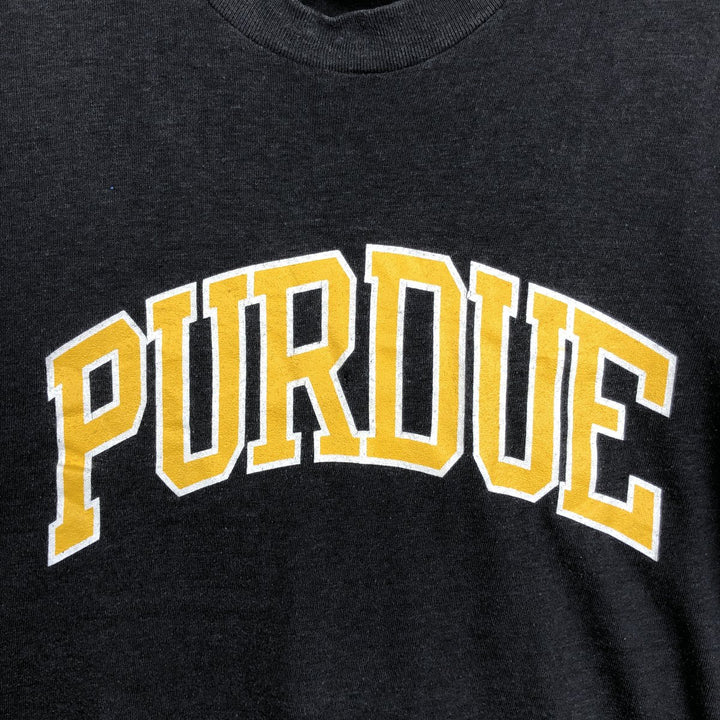 80s-90'S SIGNAL PURDUE Purdue University College T-shirt, Made in USA, Men's Size L (approx.), Vintage cotton Charcoal Vintage Second Hand