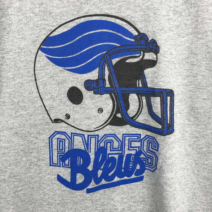 80'S Hanes Poly-Cotton Blue Tag College T-Shirt, Made in USA, Men's XL (approx.) Vintage cotton gray type Vintage Second Hand