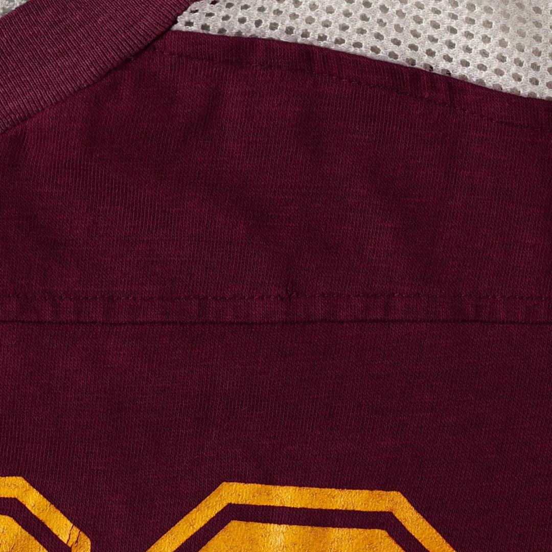 MALER V-neck, 5/8 sleeve mesh football t-shirt, men's size M equivalent, vintage. unclear burgundy type Vintage Second Hand