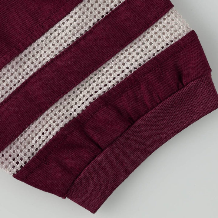MALER V-neck, 5/8 sleeve mesh football t-shirt, men's size M equivalent, vintage. unclear burgundy type Vintage Second Hand