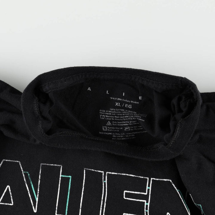 ALIEN Alien Movie T-shirt Men's XL size cotton black type Vintage Second Hand
