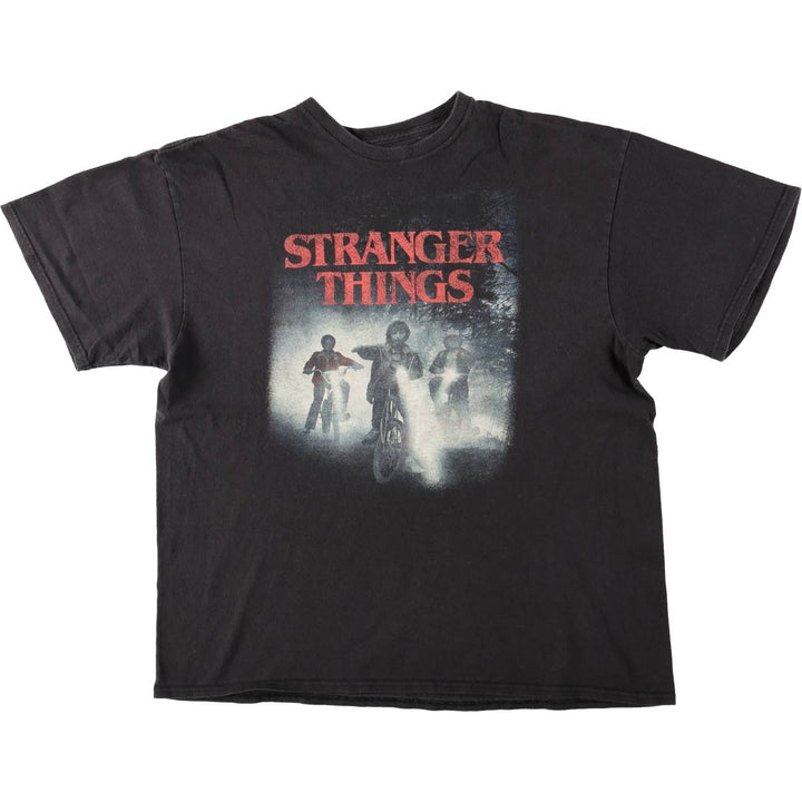 STRANGER THINGS Stranger Things Movie T-shirt Men's XL size cotton black type Vintage Second Hand