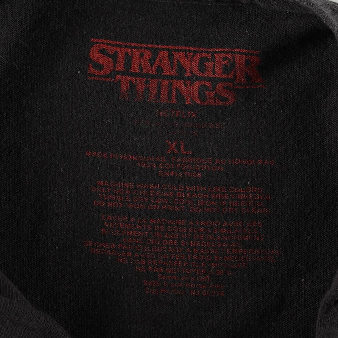 STRANGER THINGS Stranger Things Movie T-shirt Men's XL size cotton black type Vintage Second Hand