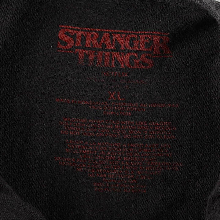STRANGER THINGS Stranger Things Movie T-shirt Men's XL size cotton black type Vintage Second Hand