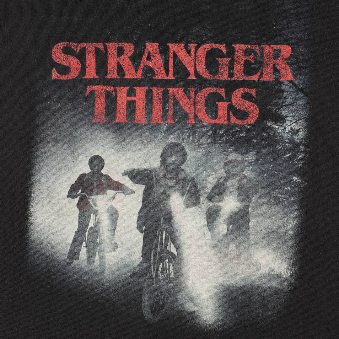 STRANGER THINGS Stranger Things Movie T-shirt Men's XL size cotton black type Vintage Second Hand