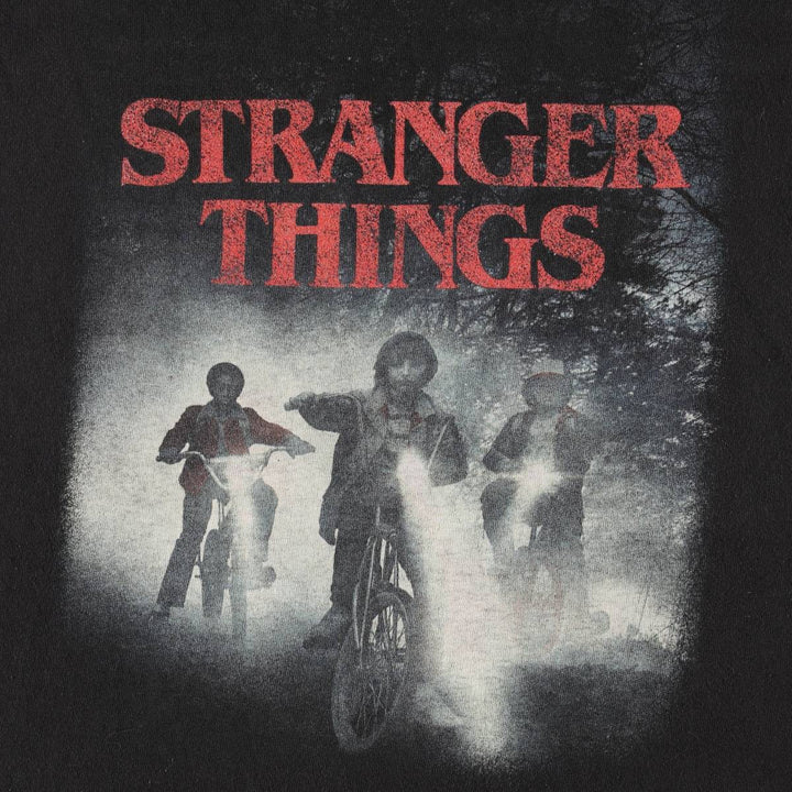 STRANGER THINGS Stranger Things Movie T-shirt Men's XL size cotton black type Vintage Second Hand