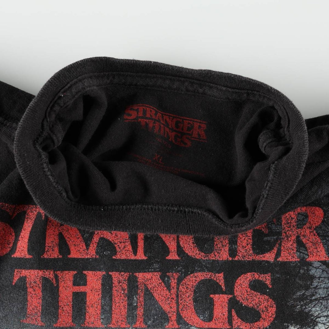 STRANGER THINGS Stranger Things Movie T-shirt Men's XL size cotton black type Vintage Second Hand