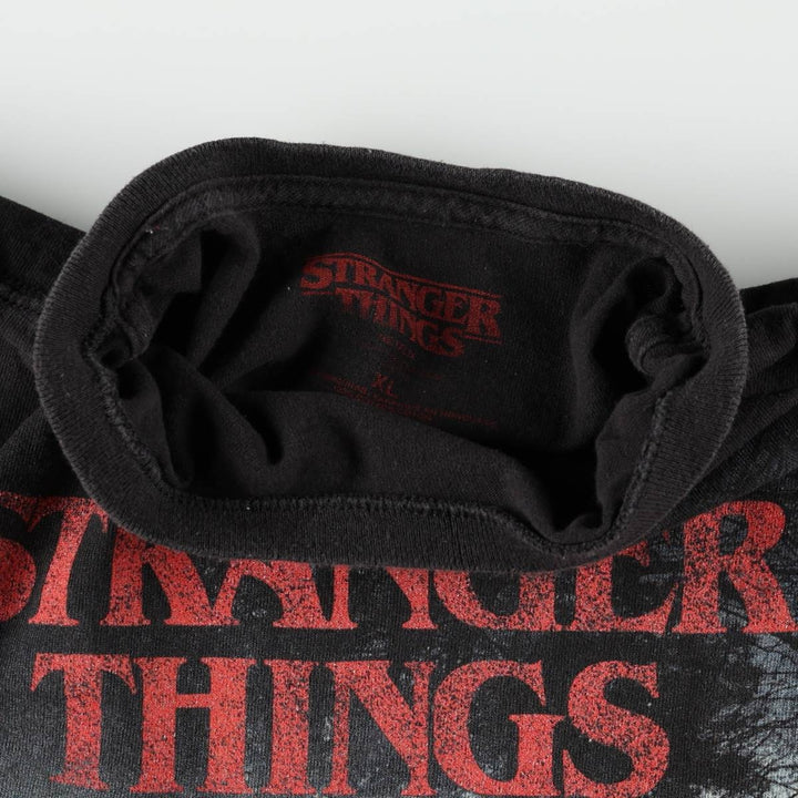 STRANGER THINGS Stranger Things Movie T-shirt Men's XL size cotton black type Vintage Second Hand