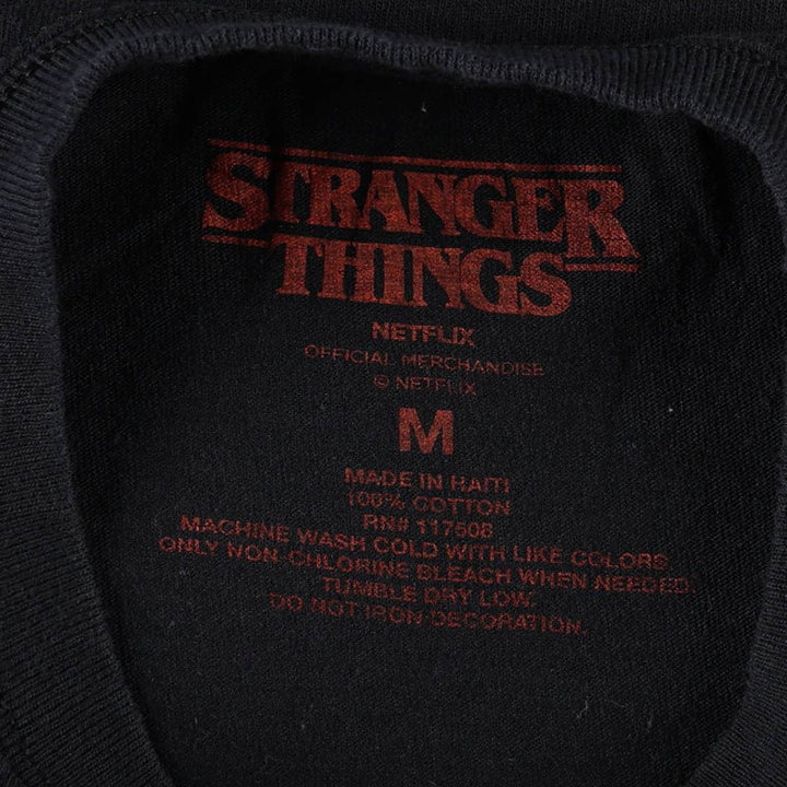 STRANGER THINGS Stranger Things Movie T-shirt Men's M size cotton black type Vintage Second Hand