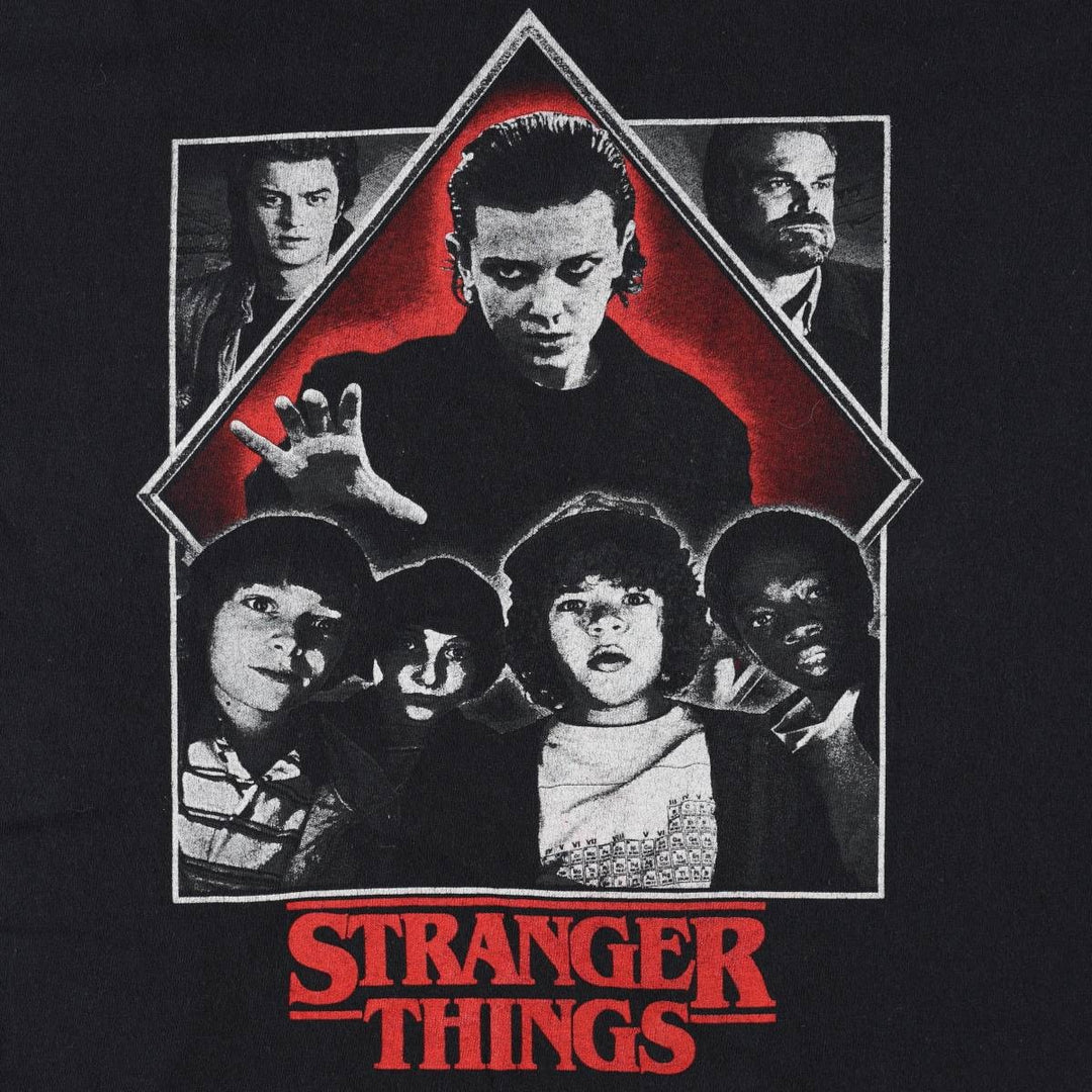STRANGER THINGS Stranger Things Movie T-shirt Men's M size cotton black type Vintage Second Hand