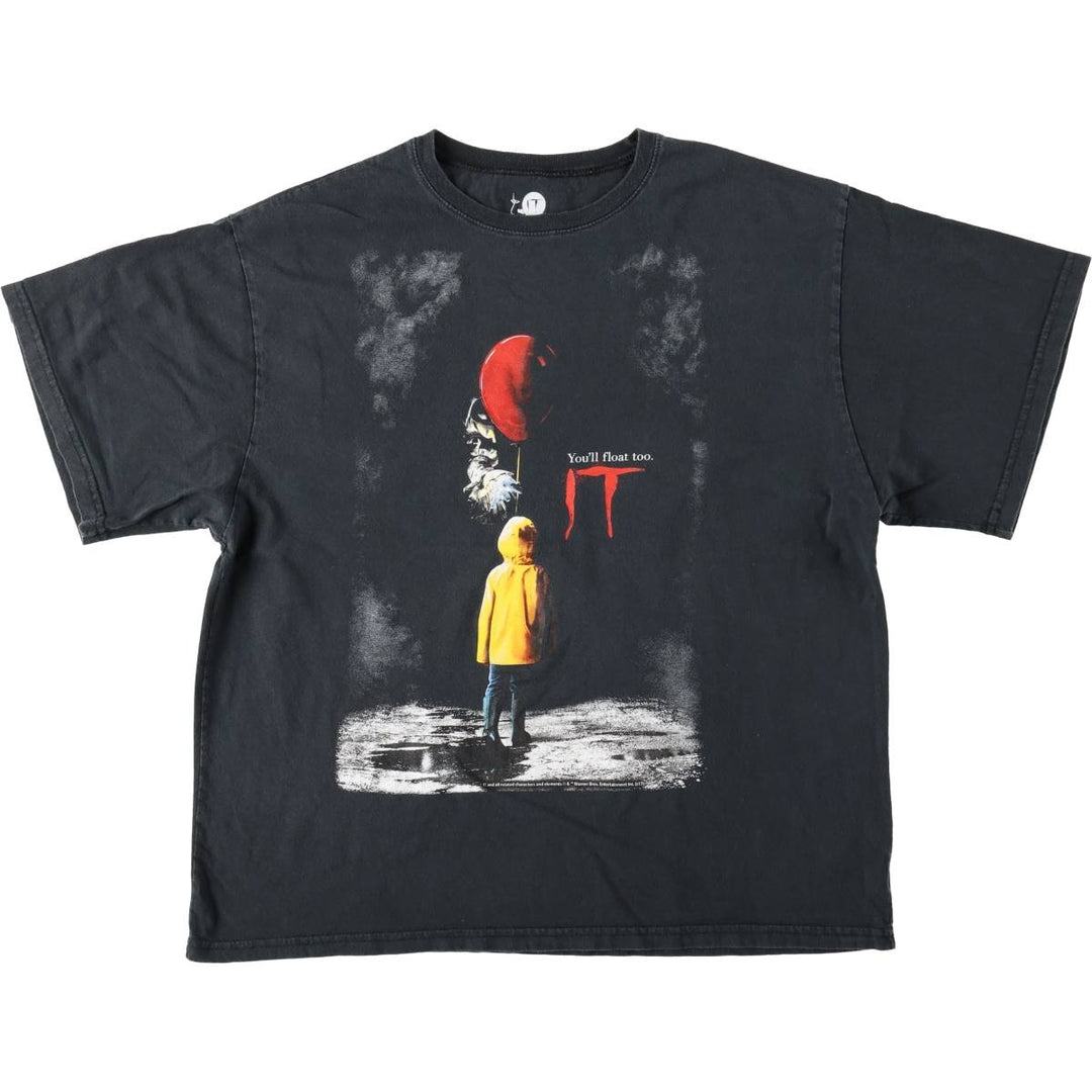 IT Movie T-shirt Men's L size cotton black type Vintage Second Hand