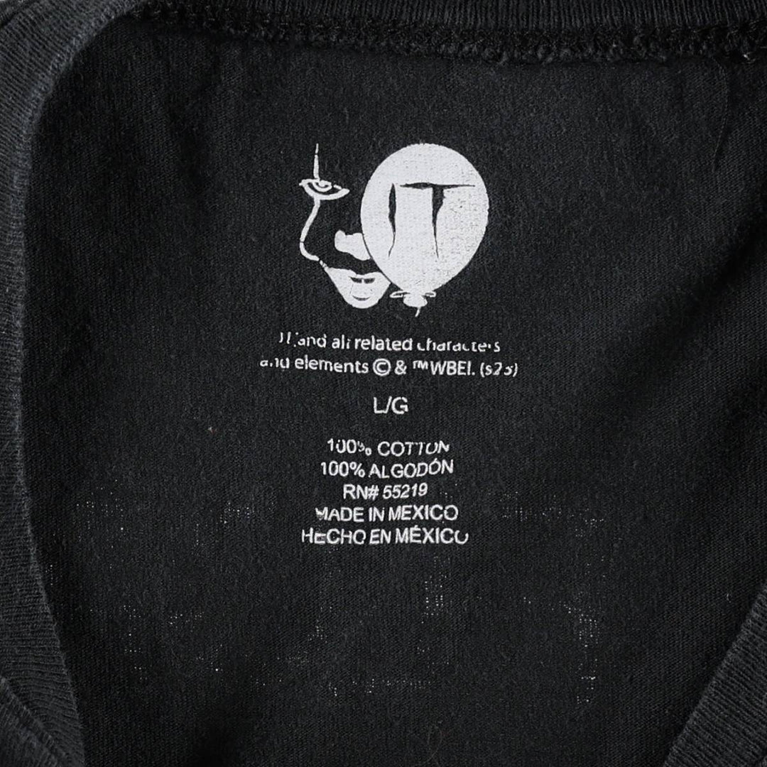 IT Movie T-shirt Men's L size cotton black type Vintage Second Hand