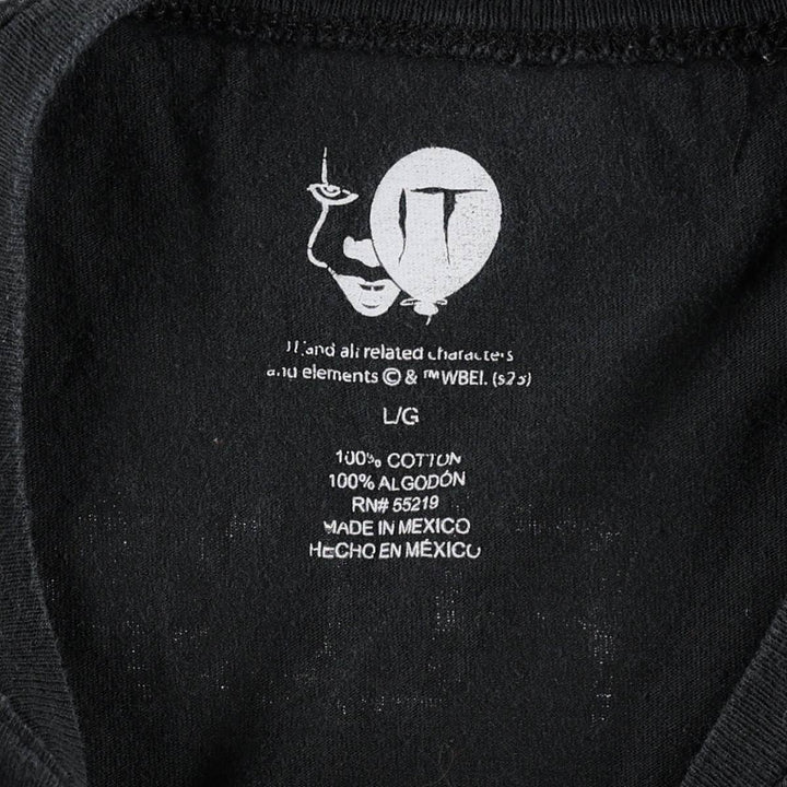 IT Movie T-shirt Men's L size cotton black type Vintage Second Hand