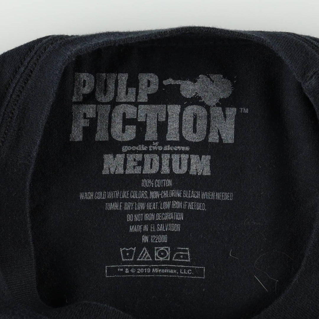 PULP FICTION Pulp Fiction Movie T-shirt Men's M size cotton black type Vintage Second Hand