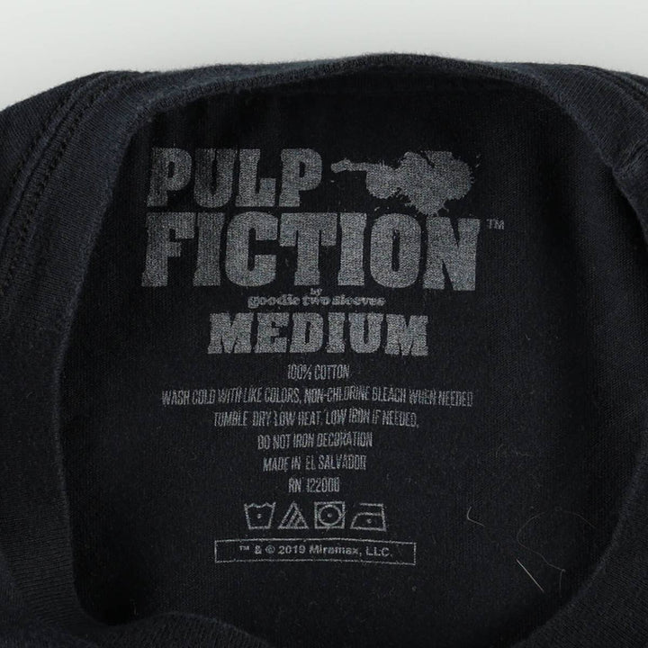 PULP FICTION Pulp Fiction Movie T-shirt Men's M size cotton black type Vintage Second Hand