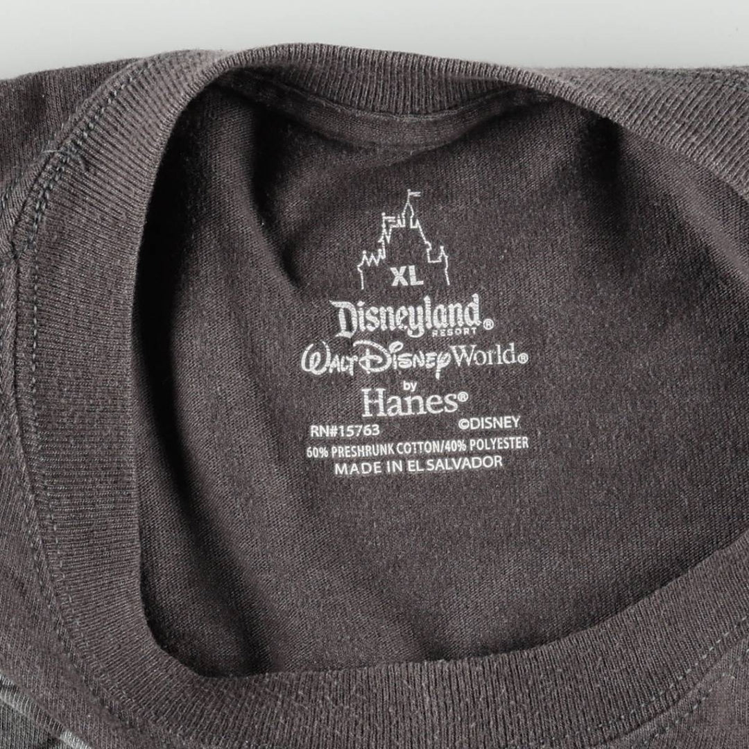 Walt Disney World Pirates of the Caribbean Skull Pattern Movie T-Shirt (Men's XL equivalent) cotton Charcoal Vintage Second Hand
