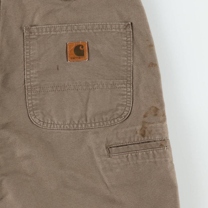 Carhartt ORIGINAL FIT Duck Canvas Painter Shorts (Men's W35 equivalent) cotton Charcoal Vintage Second Hand