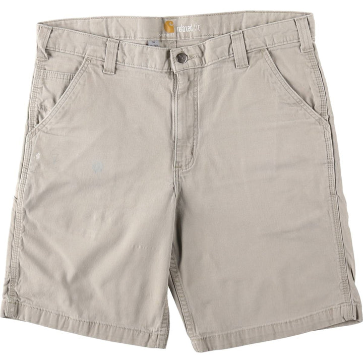 Carhartt Relaxed Fit Duck Painter Shorts, Men's W37 cotton Beige type Vintage Second Hand