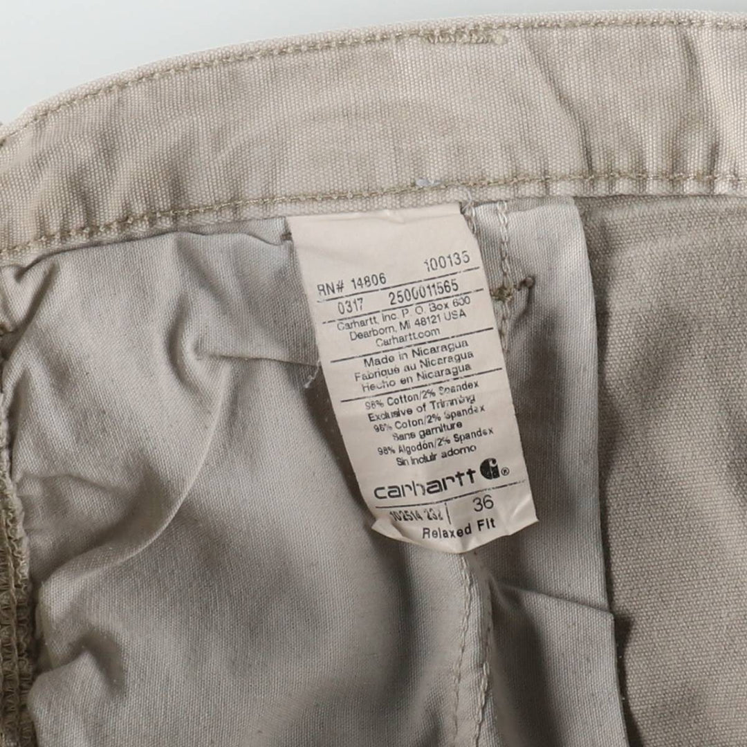 Carhartt Relaxed Fit Duck Painter Shorts, Men's W37 cotton Beige type Vintage Second Hand