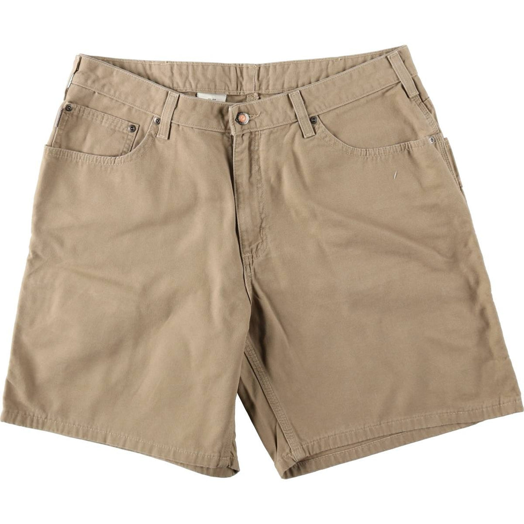 2000'S Carhartt duck canvas shorts, women's size XXL (equivalent to W36). cotton Beige type Vintage Second Hand