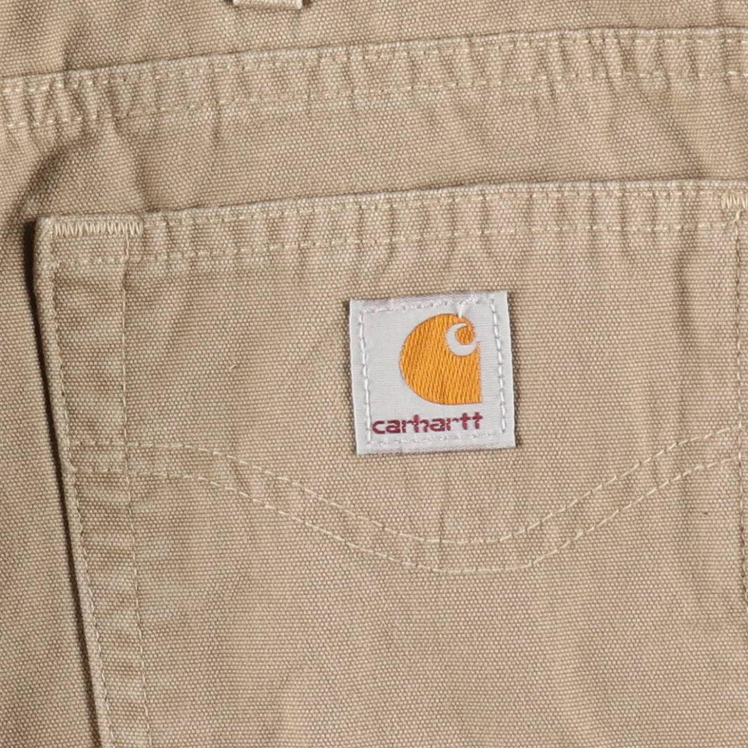2000'S Carhartt duck canvas shorts, women's size XXL (equivalent to W36). cotton Beige type Vintage Second Hand