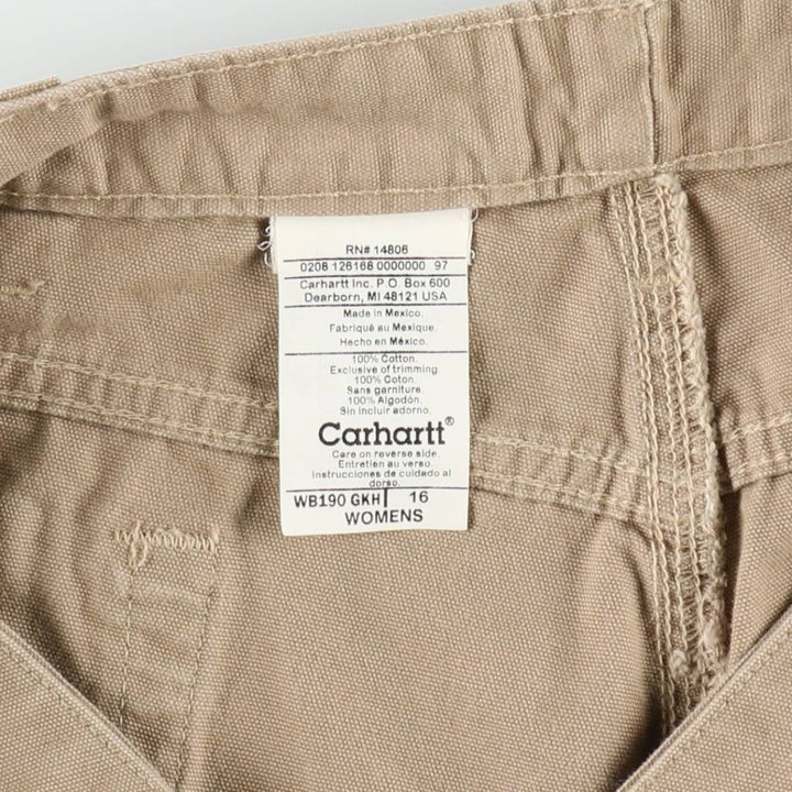 2000'S Carhartt duck canvas shorts, women's size XXL (equivalent to W36). cotton Beige type Vintage Second Hand