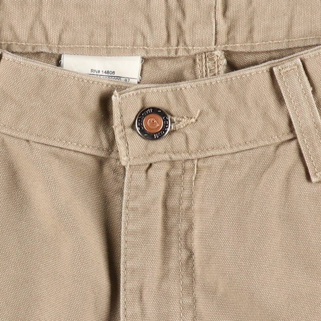 2000'S Carhartt duck canvas shorts, women's size XXL (equivalent to W36). cotton Beige type Vintage Second Hand