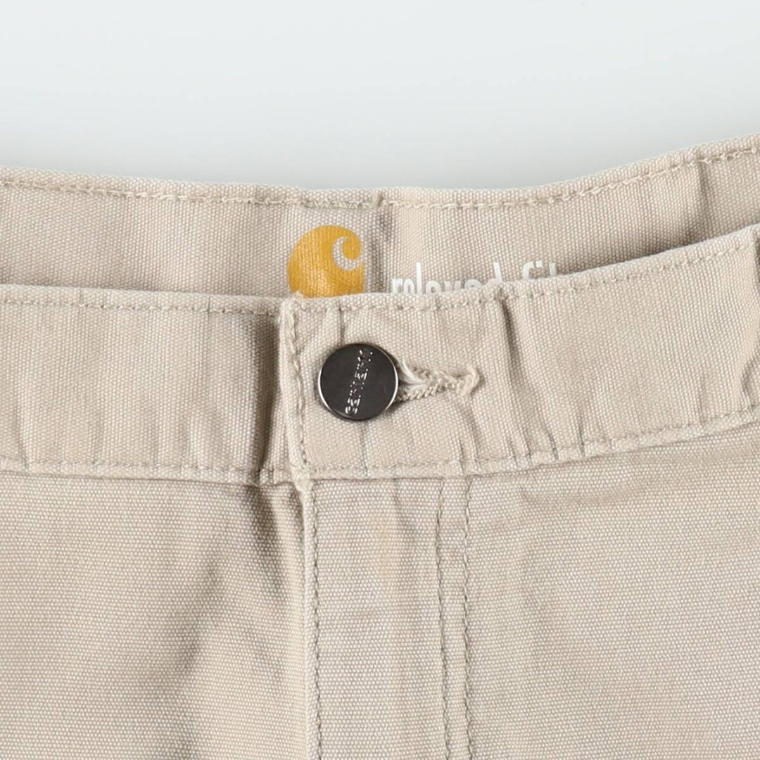 Carhartt Relaxed Fit Duck Canvas Work Shorts (Men's W39 equivalent) unclear Beige type Vintage Second Hand