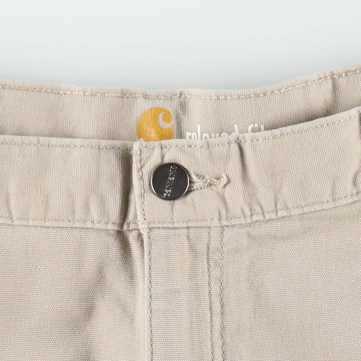 Carhartt Relaxed Fit Duck Canvas Work Shorts (Men's W39 equivalent) unclear Beige type Vintage Second Hand