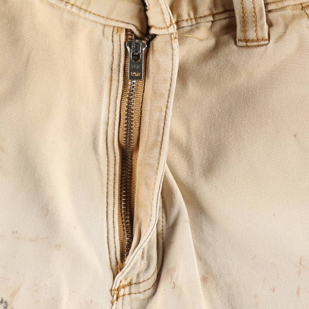 Carhartt Relaxed Fit Painted Duck Canvas Work Shorts (Men's W33 equivalent) cotton Beige type Vintage Second Hand