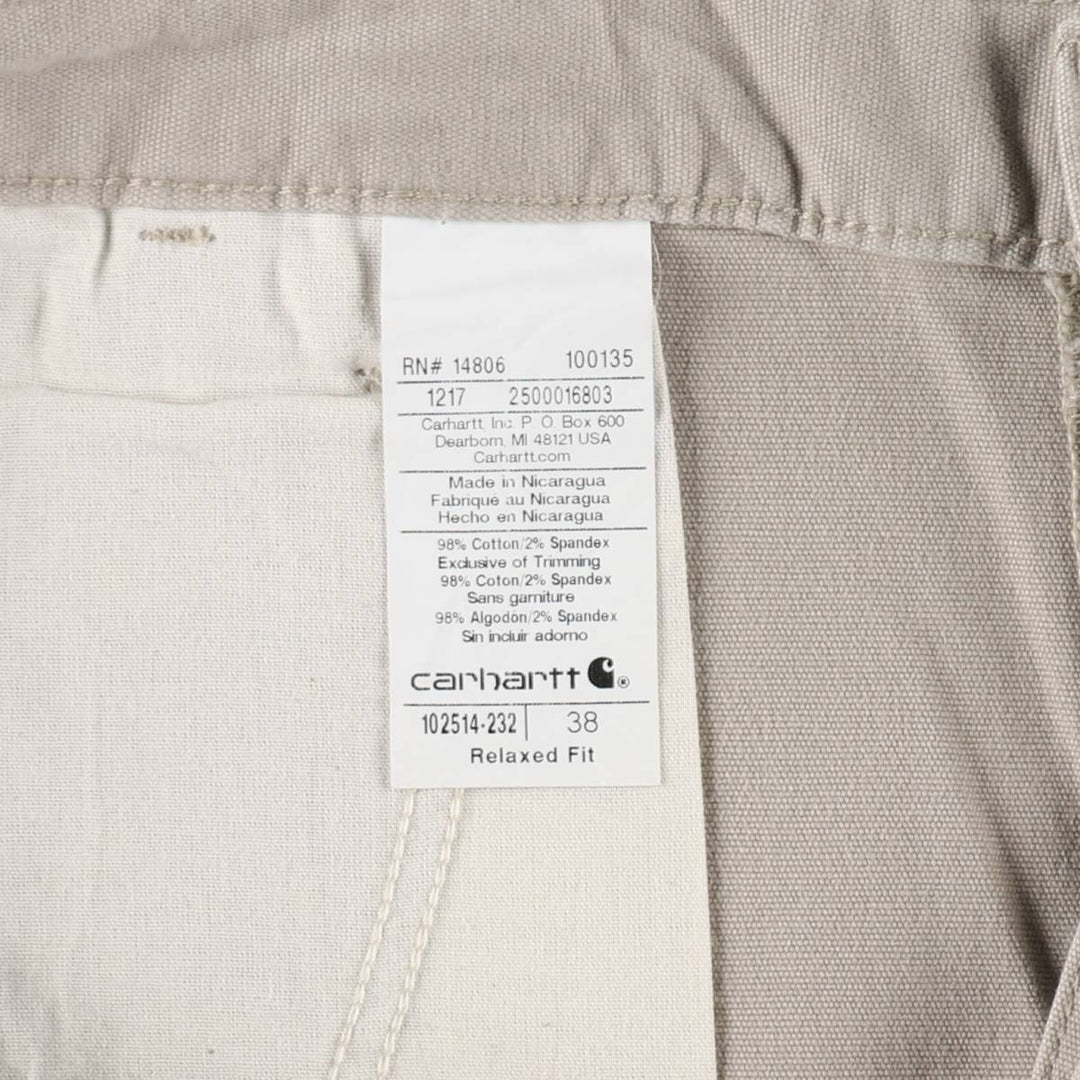 Carhartt Relaxed Fit Duck Work Shorts, Men's Size 38 cotton Beige type Vintage Second Hand