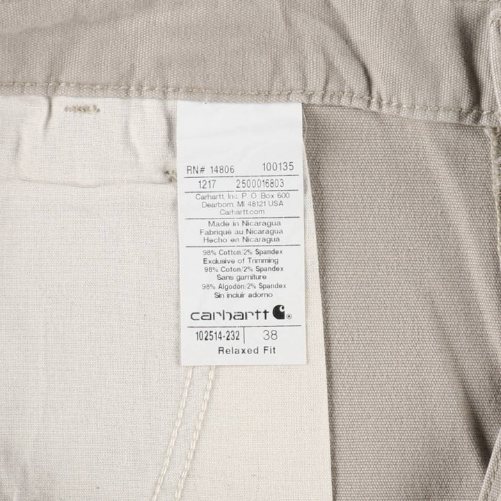 Carhartt Relaxed Fit Duck Work Shorts, Men's Size 38 cotton Beige type Vintage Second Hand