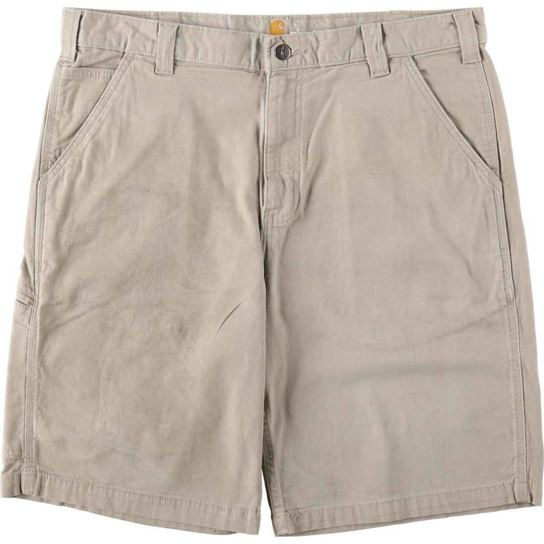 Carhartt Relaxed Fit Duck Canvas Work Shorts (Men's W37 equivalent) cotton Beige type Vintage Second Hand