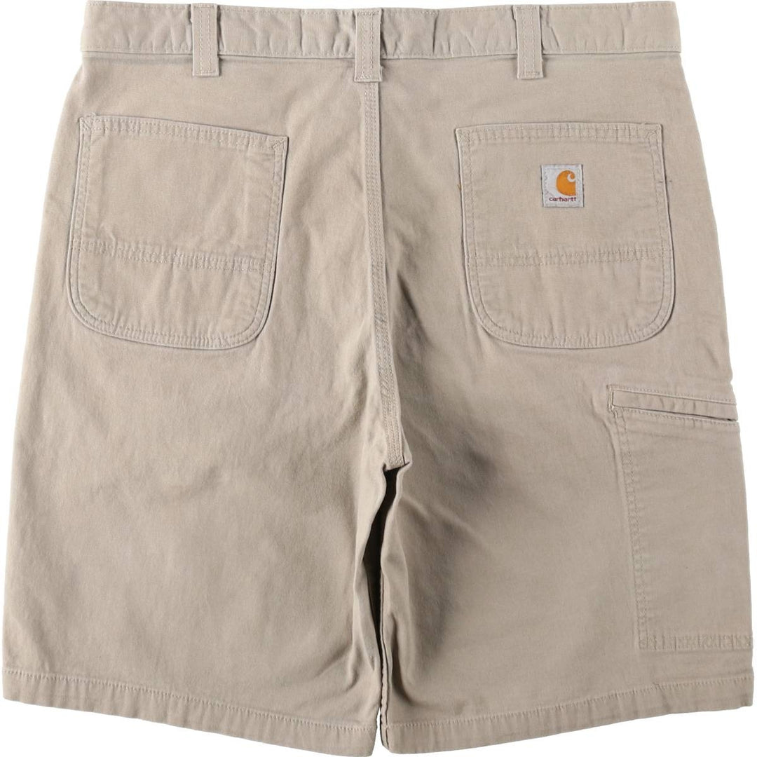 Carhartt Relaxed Fit Duck Canvas Work Shorts (Men's W37 equivalent) cotton Beige type Vintage Second Hand
