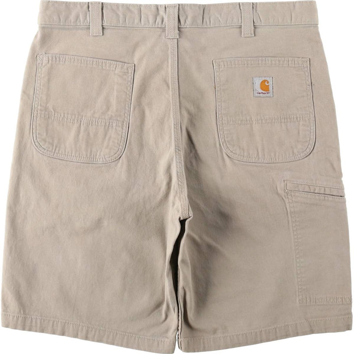 Carhartt Relaxed Fit Duck Canvas Work Shorts (Men's W37 equivalent) cotton Beige type Vintage Second Hand
